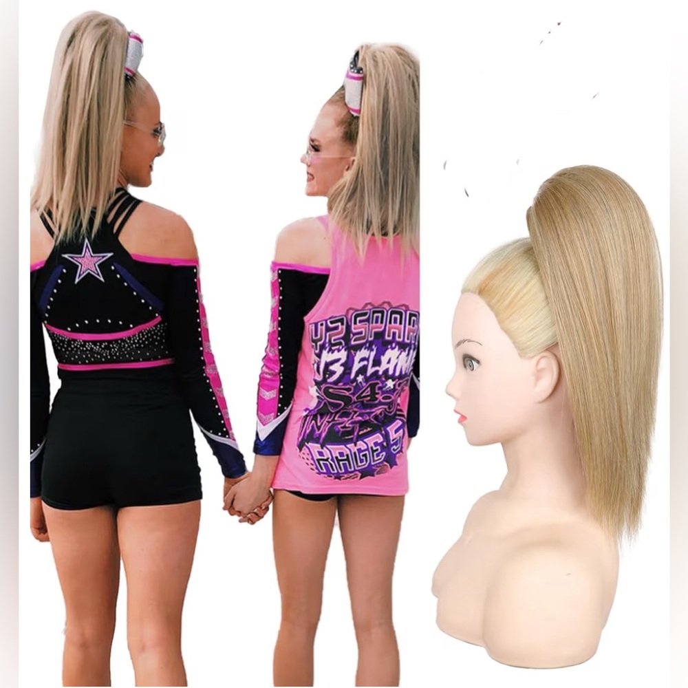 SEIKEA Cheer Ponytail Hair Piece, 14" Straight - Blonde
